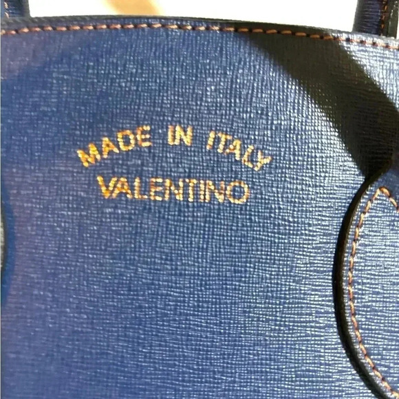 Valentino navy blue saiffiano leather satchel handbag - Picture 10 of 13